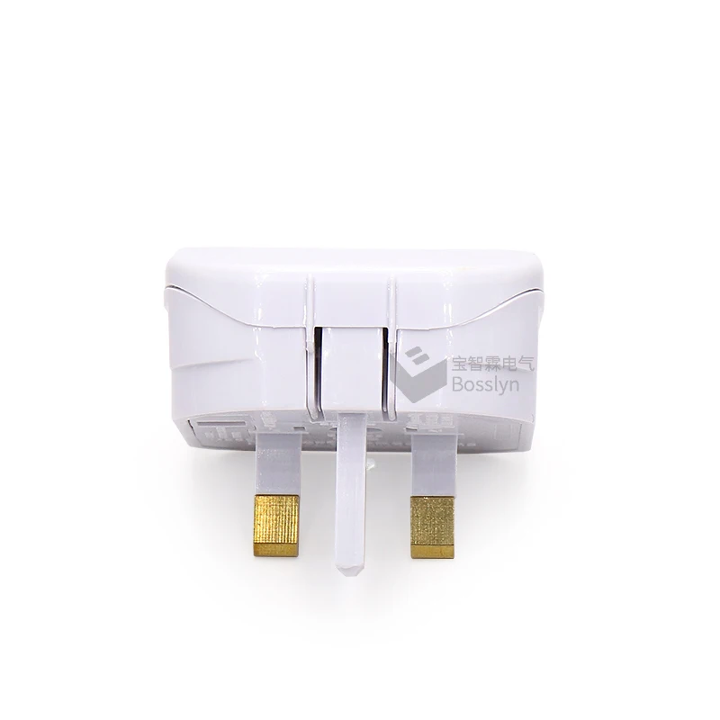BS1363-5 ECP Euro Europe EU Plug to 3 Pin UK Plug Fused Converter Mains Socket Adapter 3A/5A/13A - White BS 5733 Plug Adapter