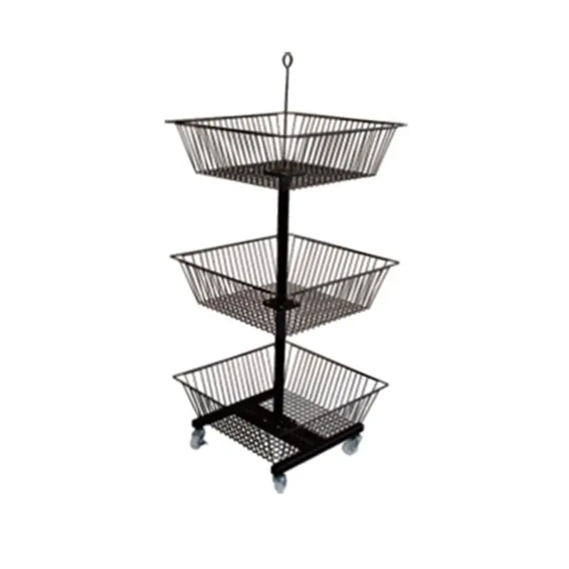 Manufacturer Retail Customized Wire Basket Display Rack Grocery Store Metal Stand for Supermarket