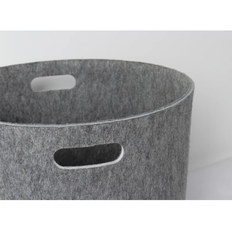 Recycled PET plastic Felt Bin Thermoforming non woven Laundry bucket Washing Dirty Clothes Hamper Large Storage Basket