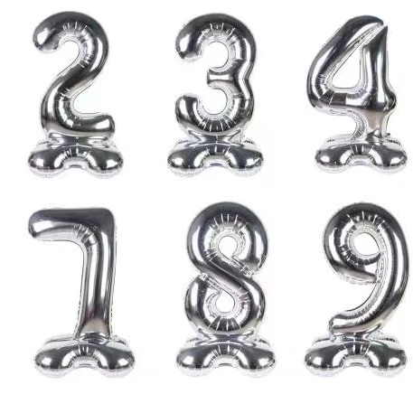 Sliver Balloons 50 Inch Giant Birthday Number Balloon Party Decorations Supplies Foil Digital Balloons 0 to 9