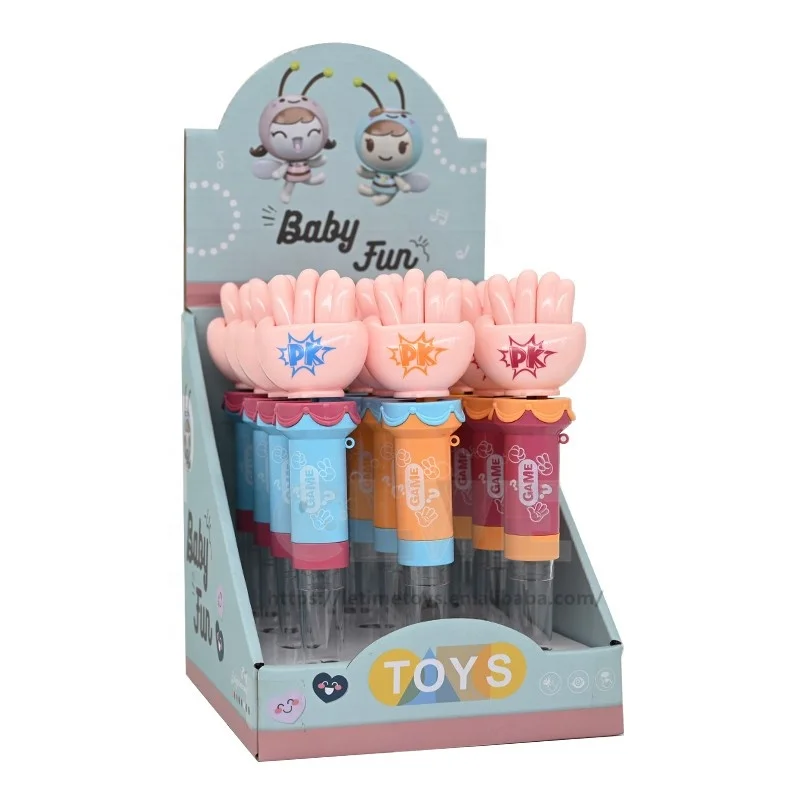 2024 Novelty design macaron color Interactive and Intelligence candy toy educational Rock-Paper-Scissors toy candy for kids