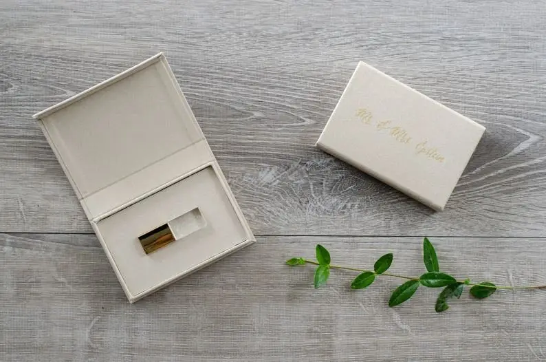 premium linen box glass crystal usb flash drive with linen box wholesale silver metal wedding USB3.0 stick 32GB 64GB kristalli