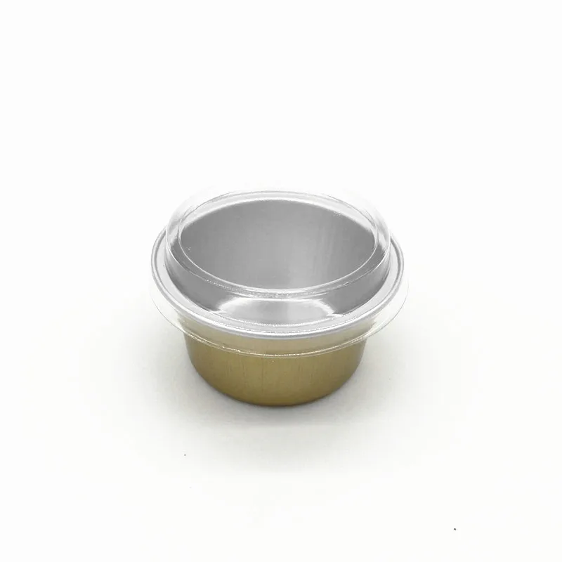 35ml Mini Gold Disposable round Food Grade Aluminum Foil Cup with Lid Sauce Container