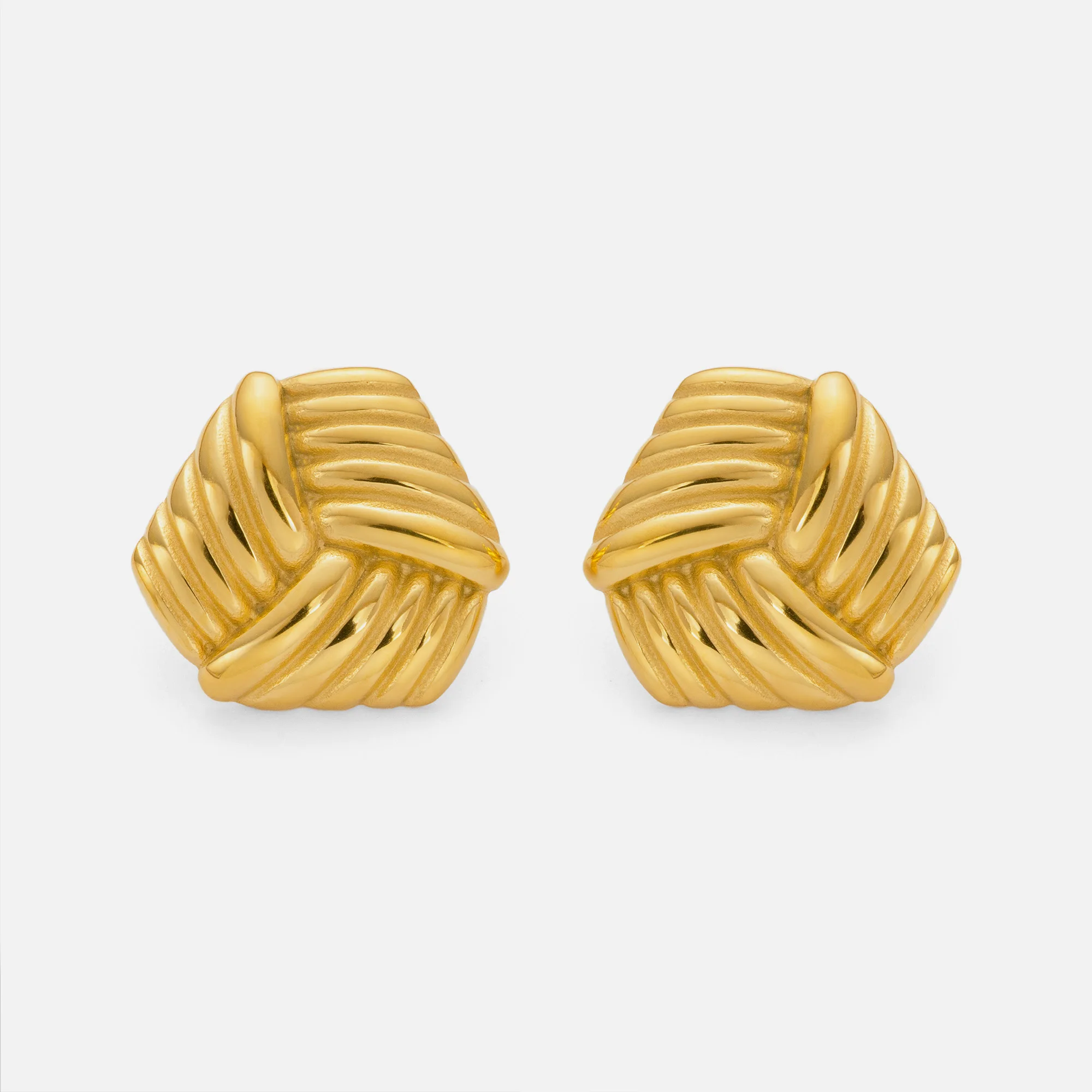 Dazan NEW Winter 18k Gold Plated Hypoallergenic Stainless Steel Vintage Striped Wings Timeless Design Earrings For Lady Mom Gift