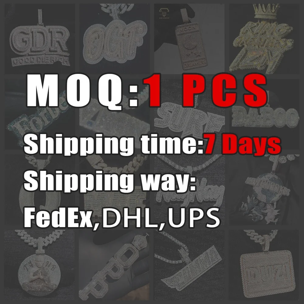 Iced Out Rapper Initial Letter  LAB Grown Mossanite Diamond Charm Custom Name 925 Sterling Silver Moissanite Diamond Pendant