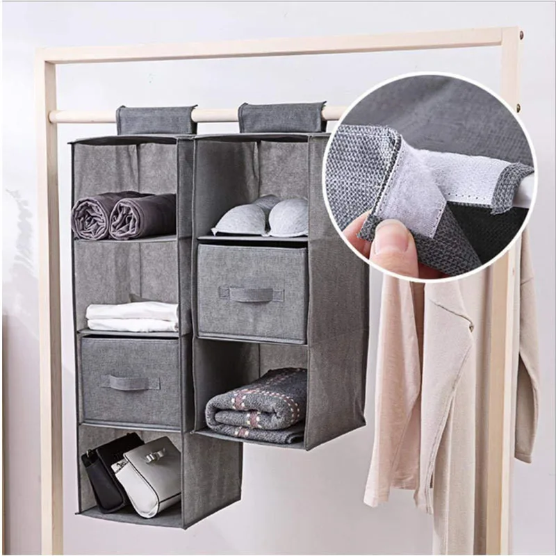 Bra Underwear Socks Storage Box Divider Ties Container Case Clothing Organizer Drawer Wall Hanging Fabric Storage Bag