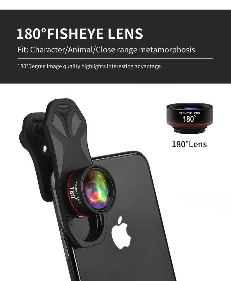 
2021 cross border dedicated mobile phone lens set 4-in-1, telescope wide-angle fisheye macro camera lens 