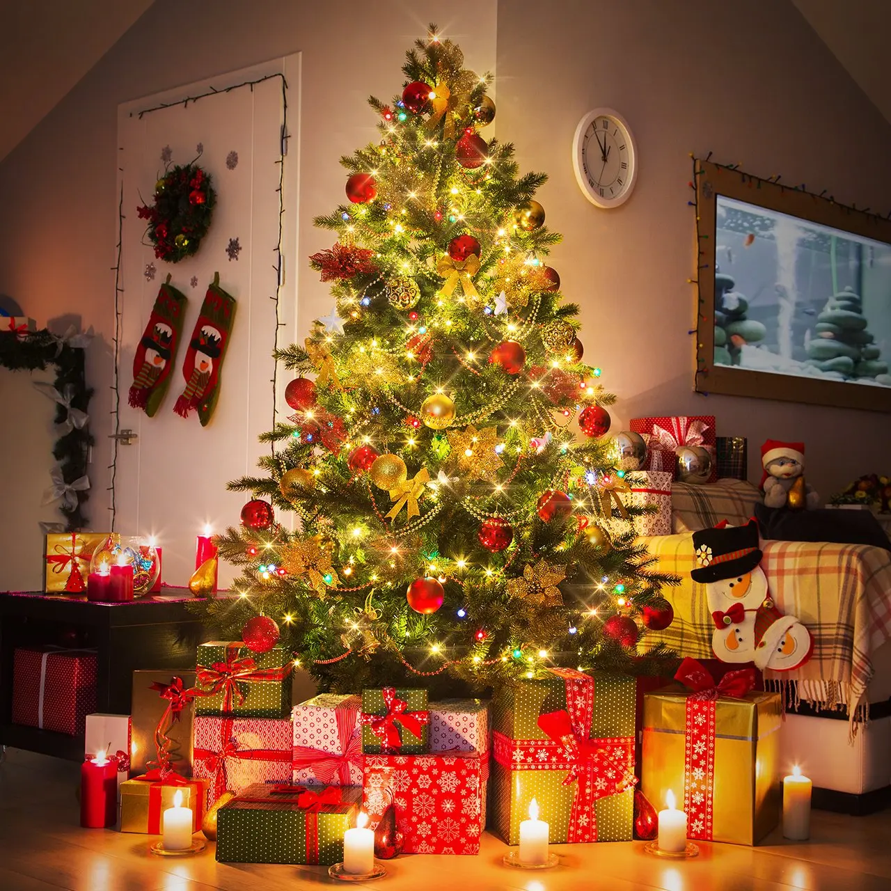 Light String Christmas Tree Decoration Kit Solar Panel Powered Flashing Warm White Copper Wire Lights  Garden Mini LED