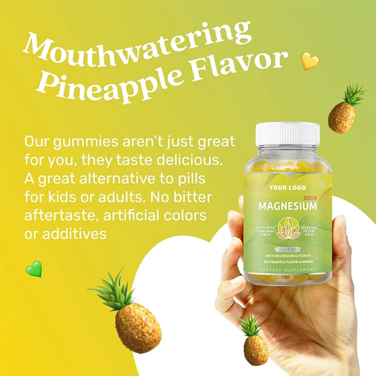 Private label magnesium ashwaganda gummy zinc calcium potassium magnesium gummies