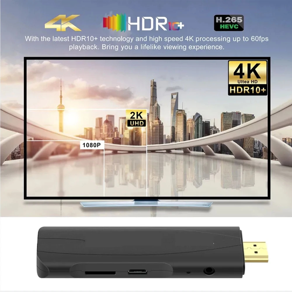Смарт-ТВ-палка 2024 ATV Stick Fire Tv BT5.0 с голосовым управлением и пультом дистанционного управления Google Assistant USB 4k Dual Wifi 2GB 8GB приставка