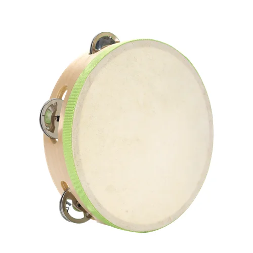 Wholesale Musical Instrument Dance Tambourine Sheep Skin Drum Head Customized Handheld Party Church Wedding Favor Tamburello