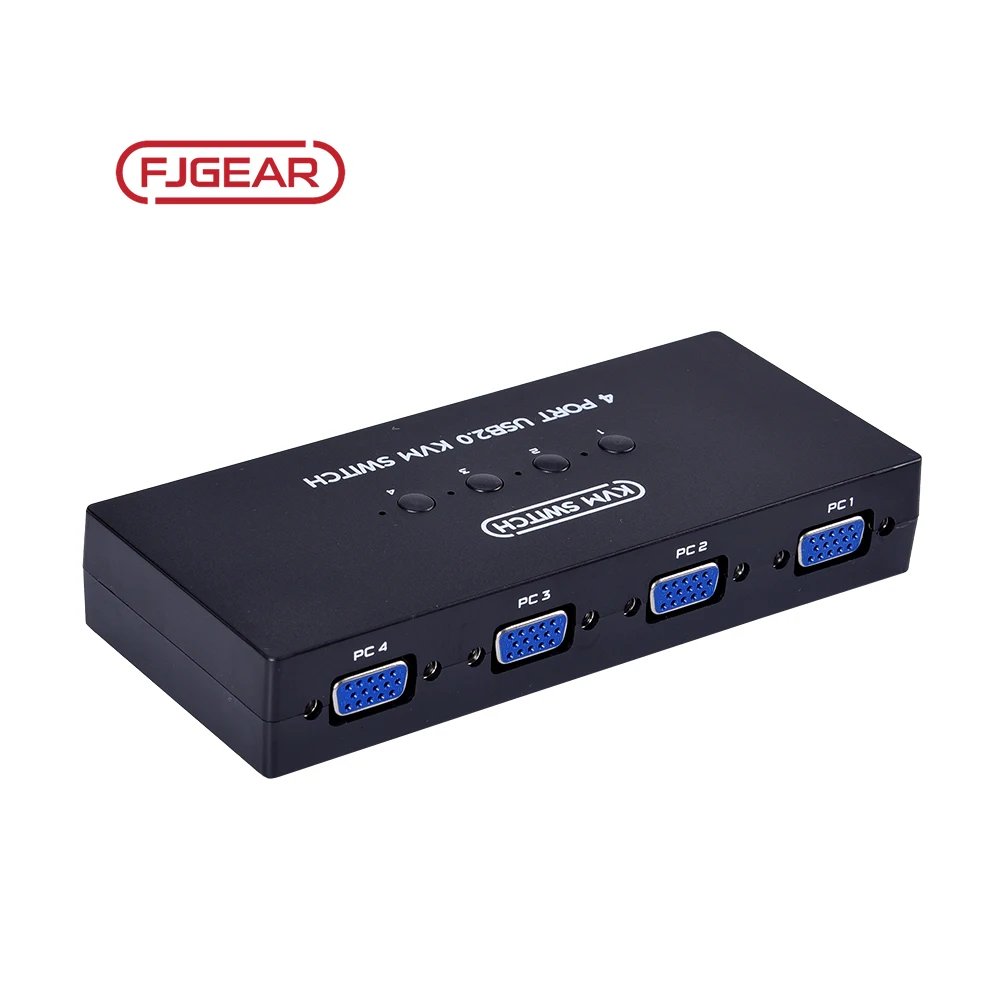 401UK Fjgear Two Switching Methods 1920X1440 Resolution Selector 4 Port Usb Vga Kvm Switch