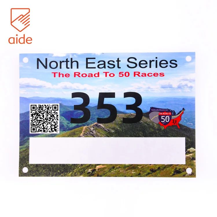 Custom Cool Bicycle Marathon Racing Tyvek Bib Numbers Maker For Runners