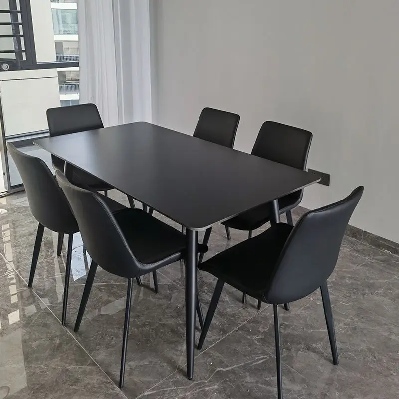 Dining table and chair combination of modern simple small household table rock board