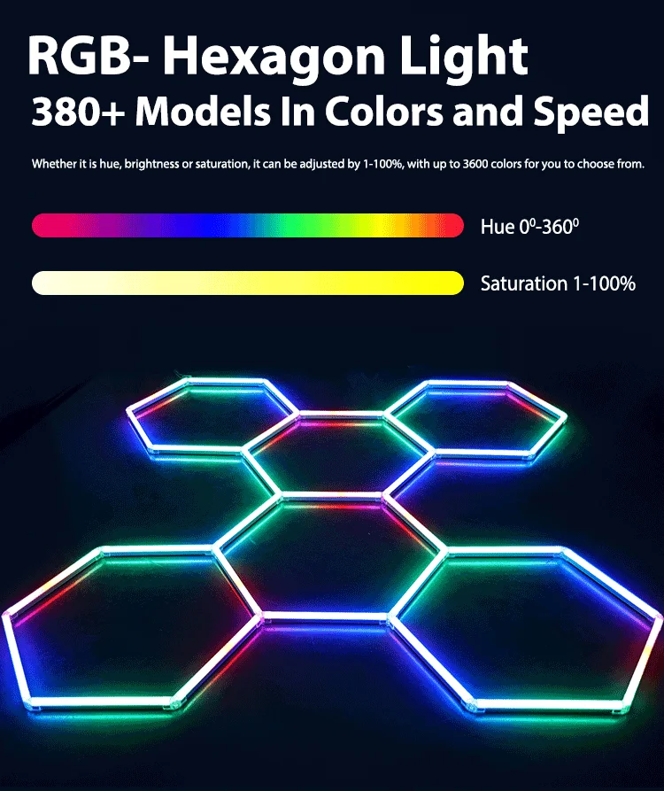 Wholesale Custom Safety Remote Control Hexagon Lighting Rgb Led Work Light 12V RGB light