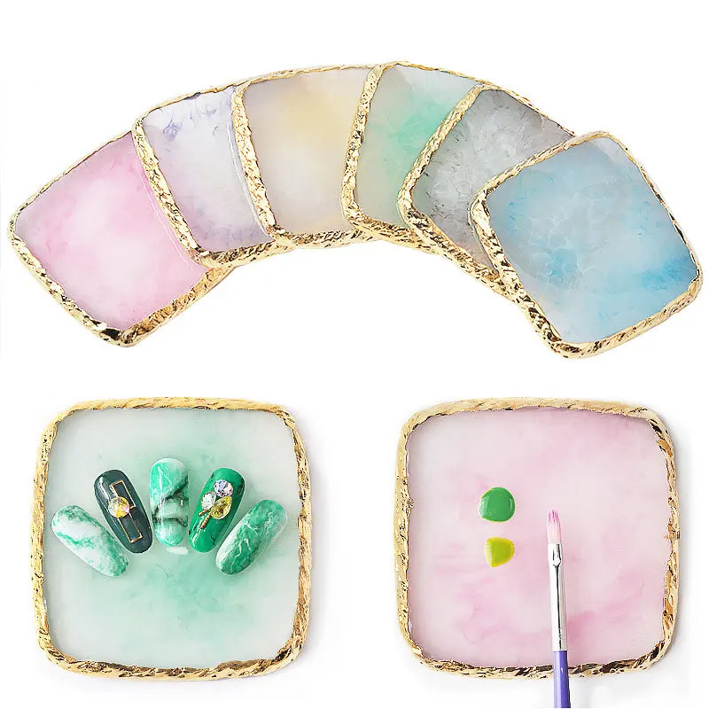 Nail Art Color Mixing Palette Resin Agate Display Tool
