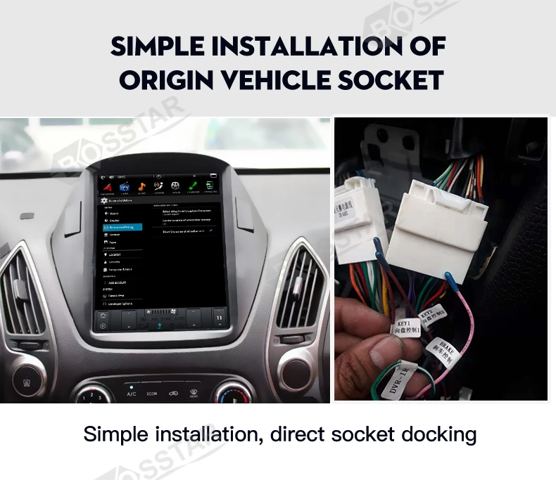 Touch Screen tesla Vertical 10.4 Inch Android Car audio DVD Player with BT Car Video for Hyundai IX35 Tucson 2009-2015 radio au