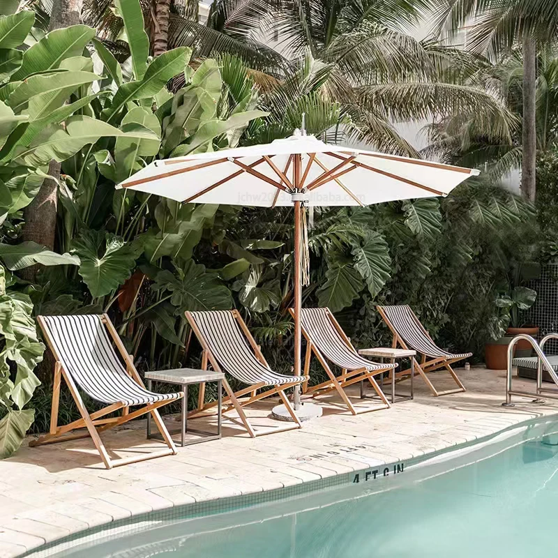 Juecheng swimming pool outdoor umbrella high quality wood umbrella indonesia beach umbrella