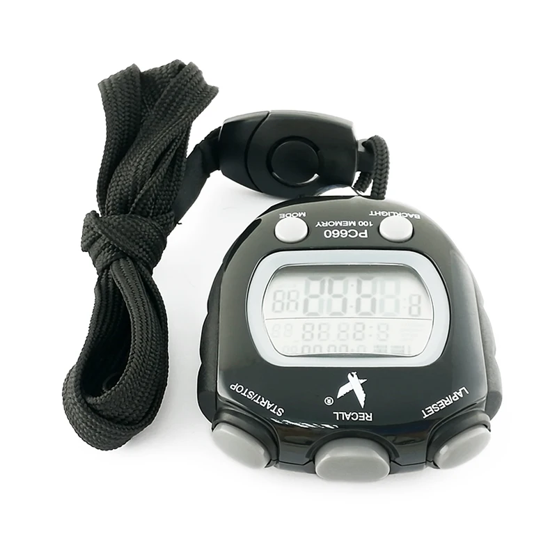 PC660 Sports Timer with Night Light Waterproof Stopwatch Countdown Stop Watch