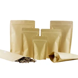 self-sealing custom resealable waterproof biodegradable paper food packaging bag small brown paper bag