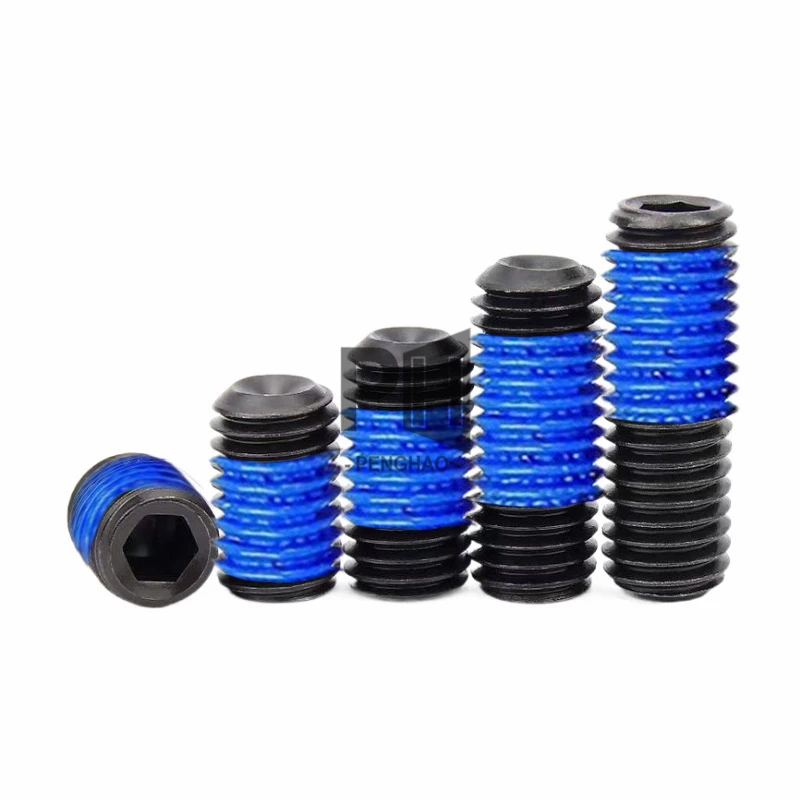 Black Hex Socket Flat Head Machine Thread Locking Screws with Blue Patch Screw M2 M3 M4 M5 M6 M8 Thread Locking Screws