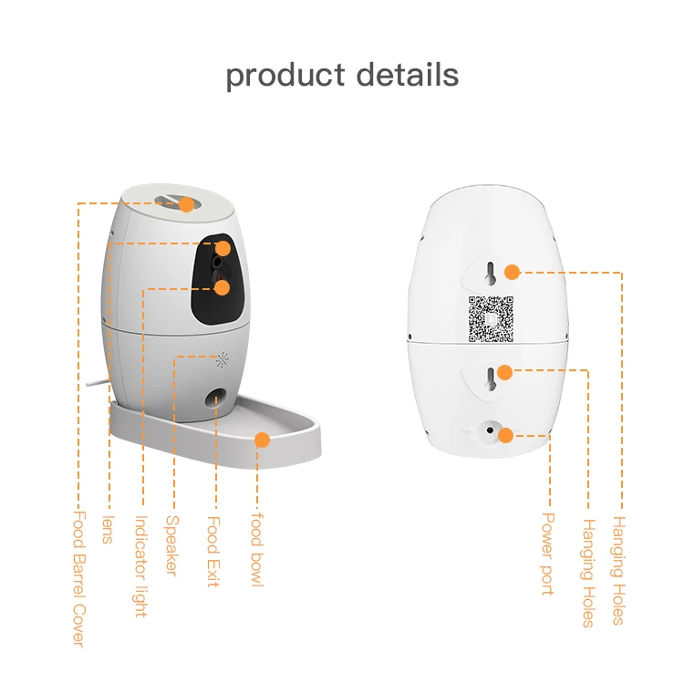 Pet Camera with Interactive Laser Game App Monitor WiFi Enabled 2-Way Audio Night Vision Sound Motion Alert Cat Auto Feeder
