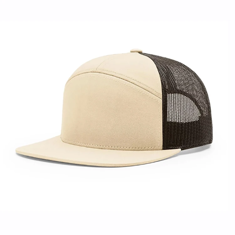 HS19 hot sale Custom 3D Embroidery mens leather Patch Logo Mesh Plain Richardson 168 7 panel Trucker SnapBack yupoong Hat Cap