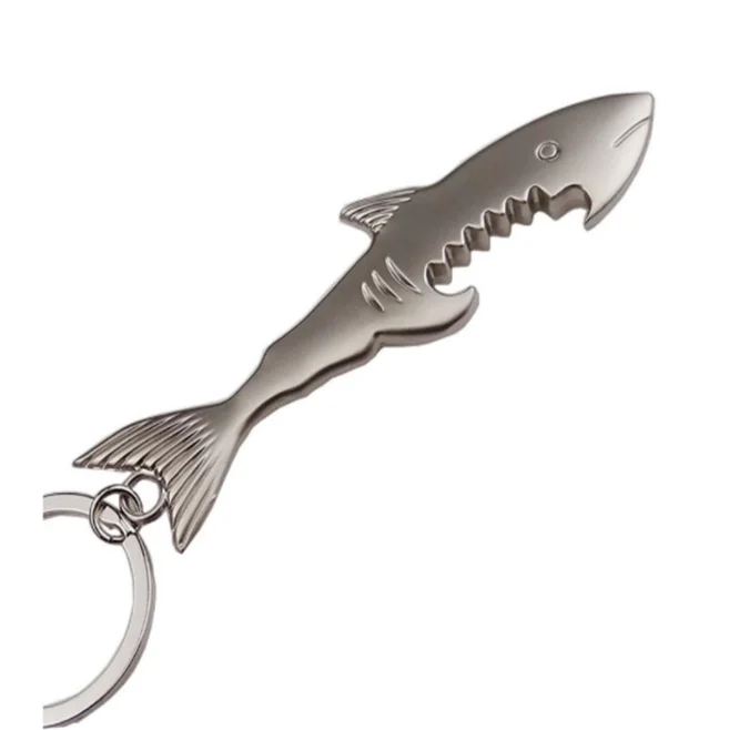 Whale dolphin shark metal key chain bottle opener custom marine animal zinc alloy beer bottle opener