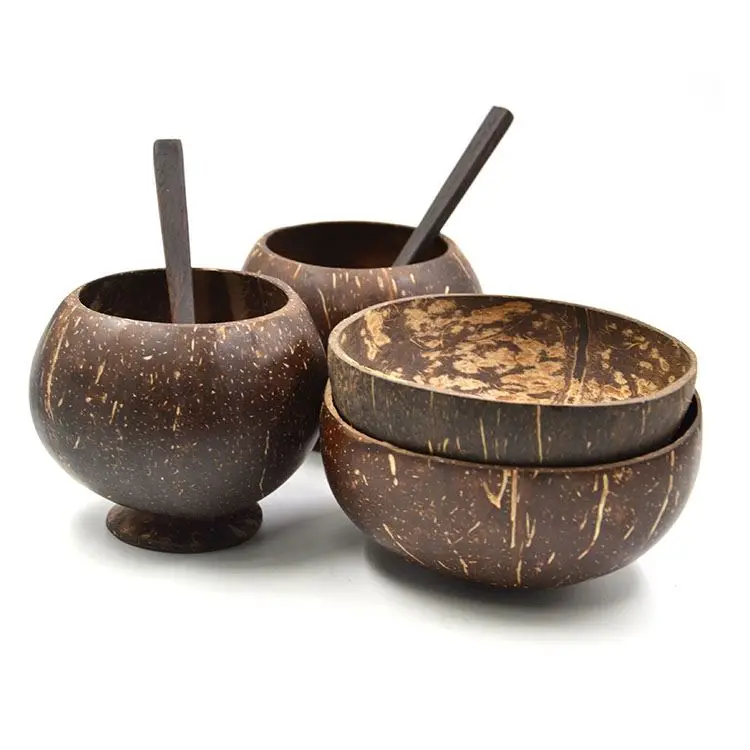 Fashion Attractive Design Competitive Price Coconut Bowl Set For Summer Smoothie