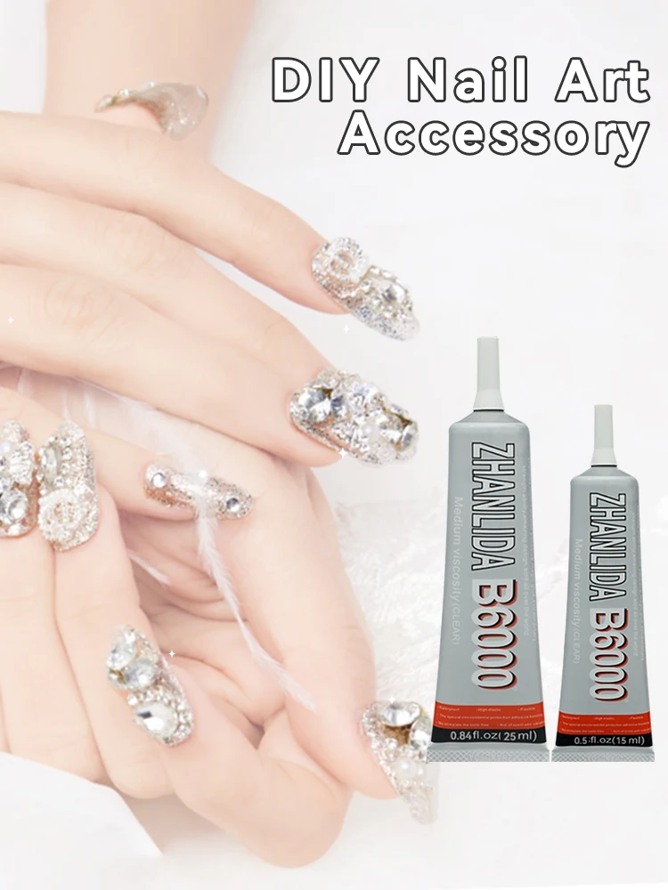 Zhanlida B6000 Clear Contact Adhesive With Precision Applicator Tip for DIY Accessories cell Phone Screen-15ml Glue