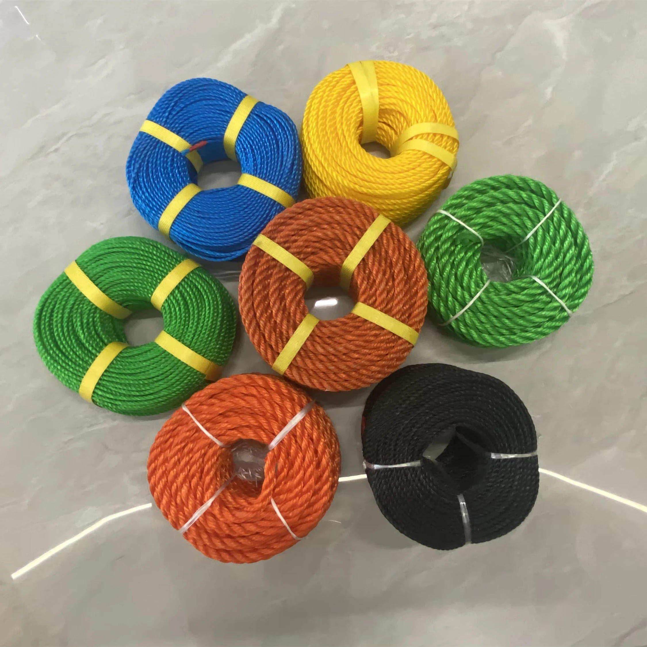 3strands PP PE twist rope colorful rope