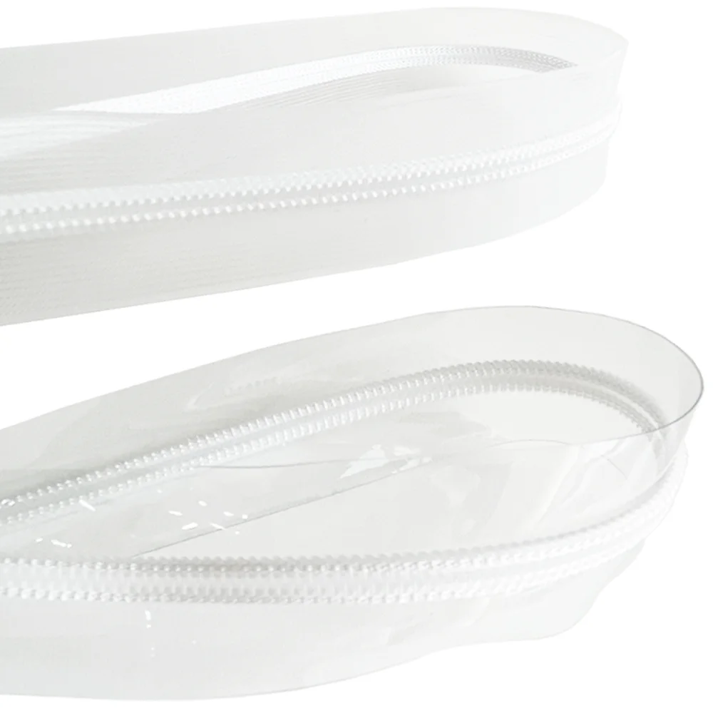 High End Waterproof Translucent Zipper Pvc Zip Long Chain Transparent Pvc Nylon Zipper For Bag Garment