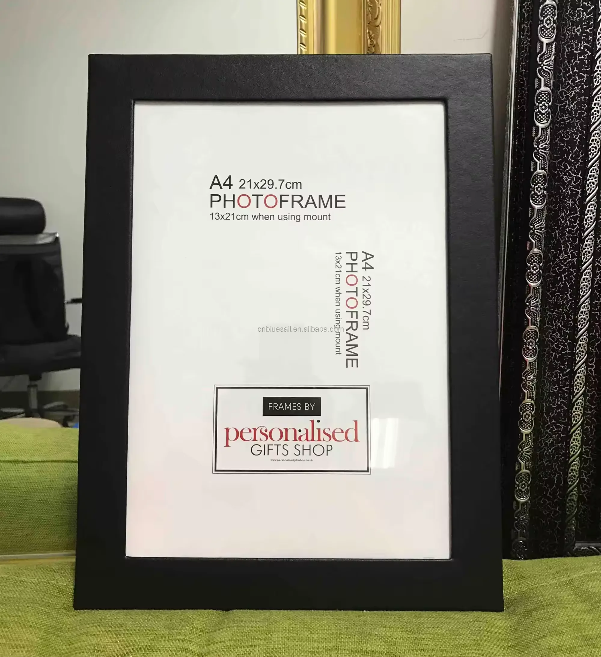 Черная картинная рамка документа А4 искусственная кожа