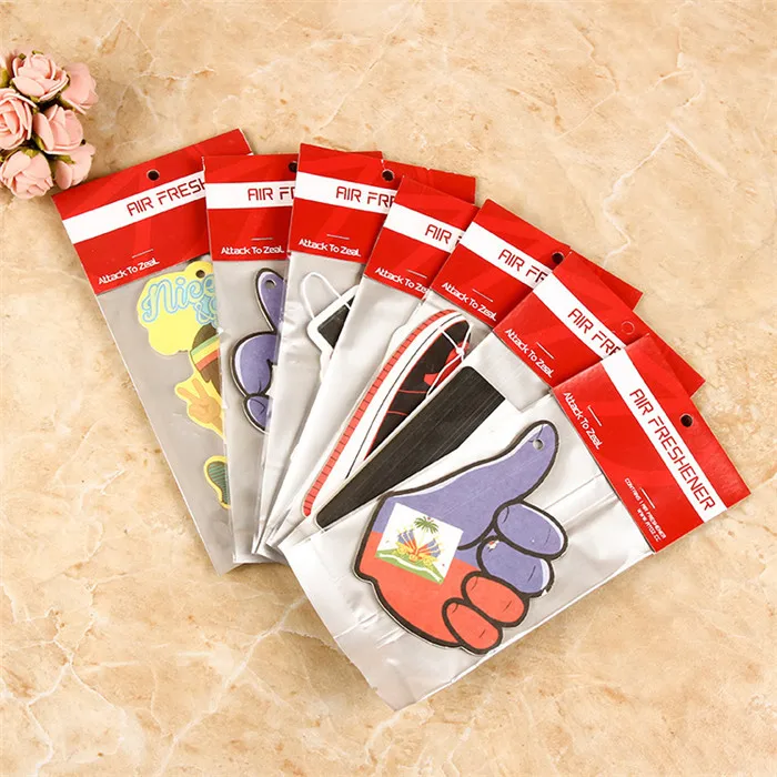Custom design shape smells hanging perfume scent home aroma flower fragrance diffuser paper auto vehicle motor car air freshener