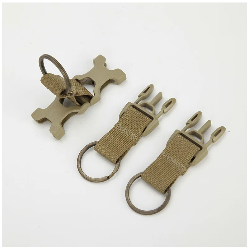 Outdoor Tactical Camping Backpack Hanging Buckle Quick Release Nylon Webbing Carabiner Locking Keychain Hook
