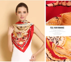 Silk feeling Digital Print on Polyester Scarf Italy Design Head Hijab 100% Polyester Square Scarf