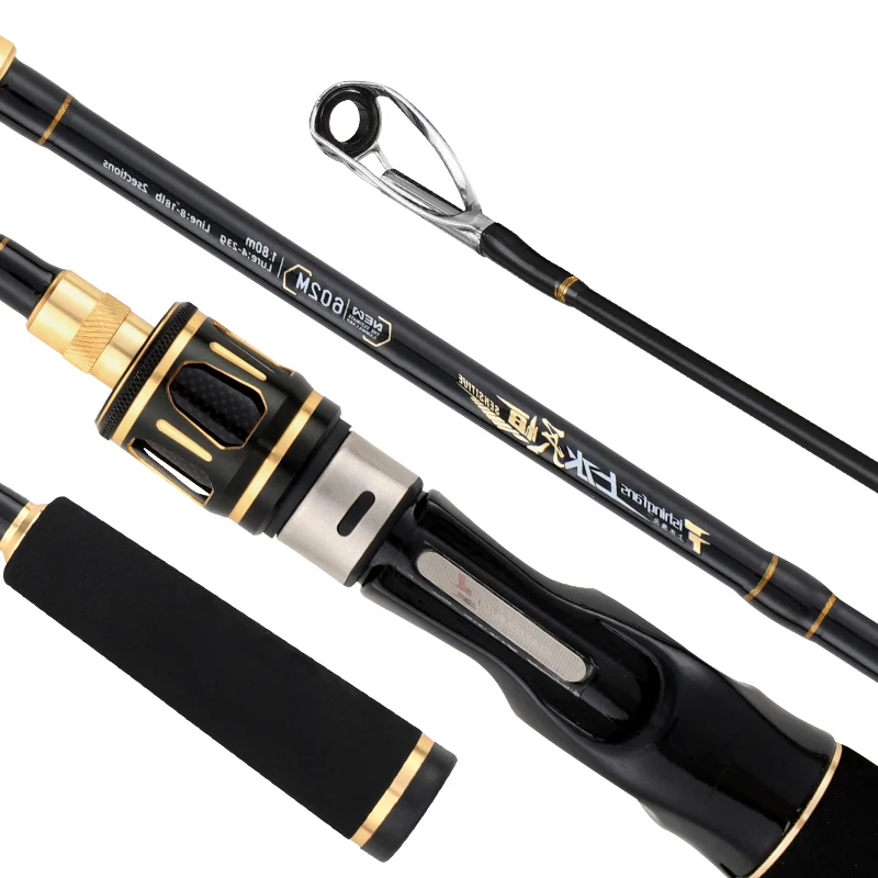 TAIGEK spinning 2.70m 9FT M MH 2 sections carbon Hollow spinning Off shore spin pole lure fishing rods