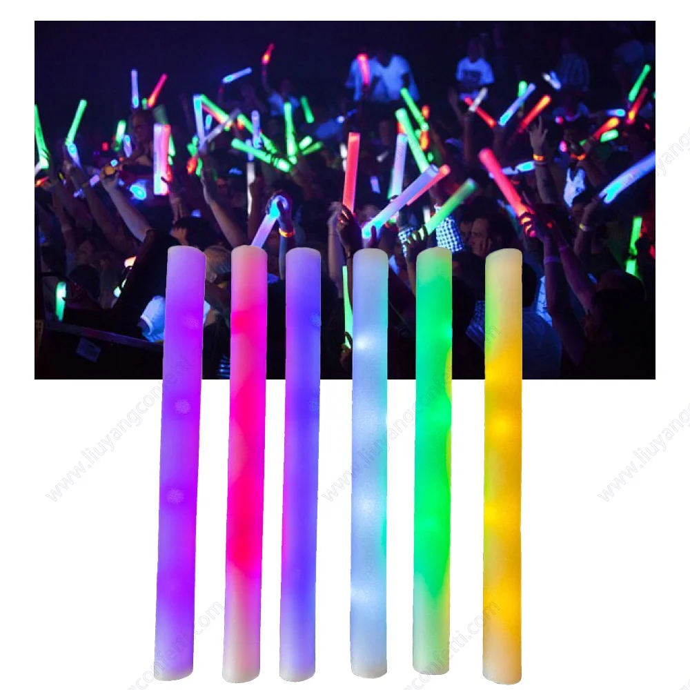 Promotional LED Glow Foam Stick, Light Up Foam Baton For Party Wedding and Concert