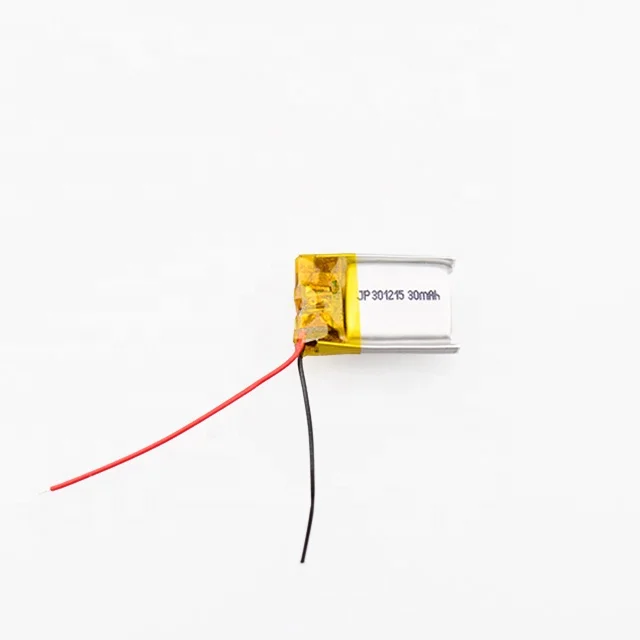 Shenzhen supplier battery 301215 30mah 3.7v small lithium polymer battery for smart device