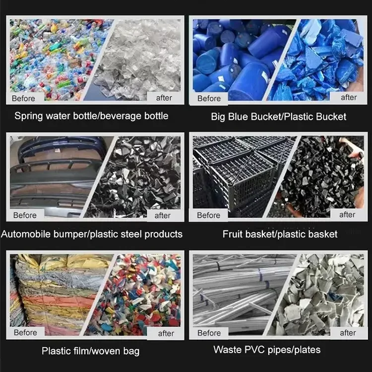 Automation High Quality Waste Plastic Crusher Machine PE PP PVC PET New Used Featuring Core Components Motor Bearing Gearbox