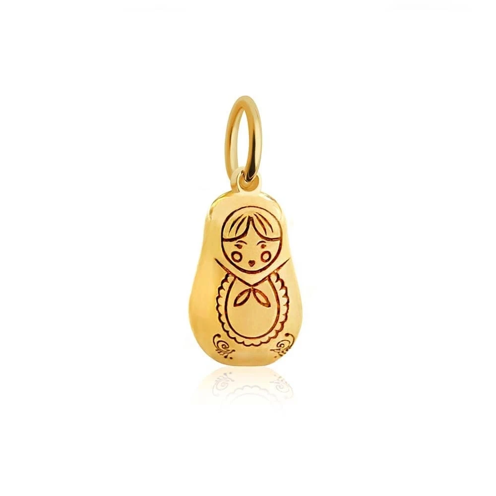 Russian Matryoshka Doll 18K Gold Brass Pendant for Women Jewelry 2020