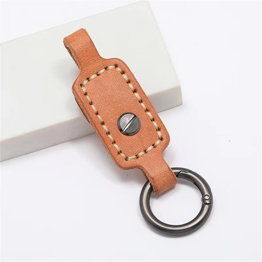 Retro Handmade Cowhide Key Chain Waistband Gift First Layer Cowhide Leather Car Key Accessories Leather Keychain Wristlet