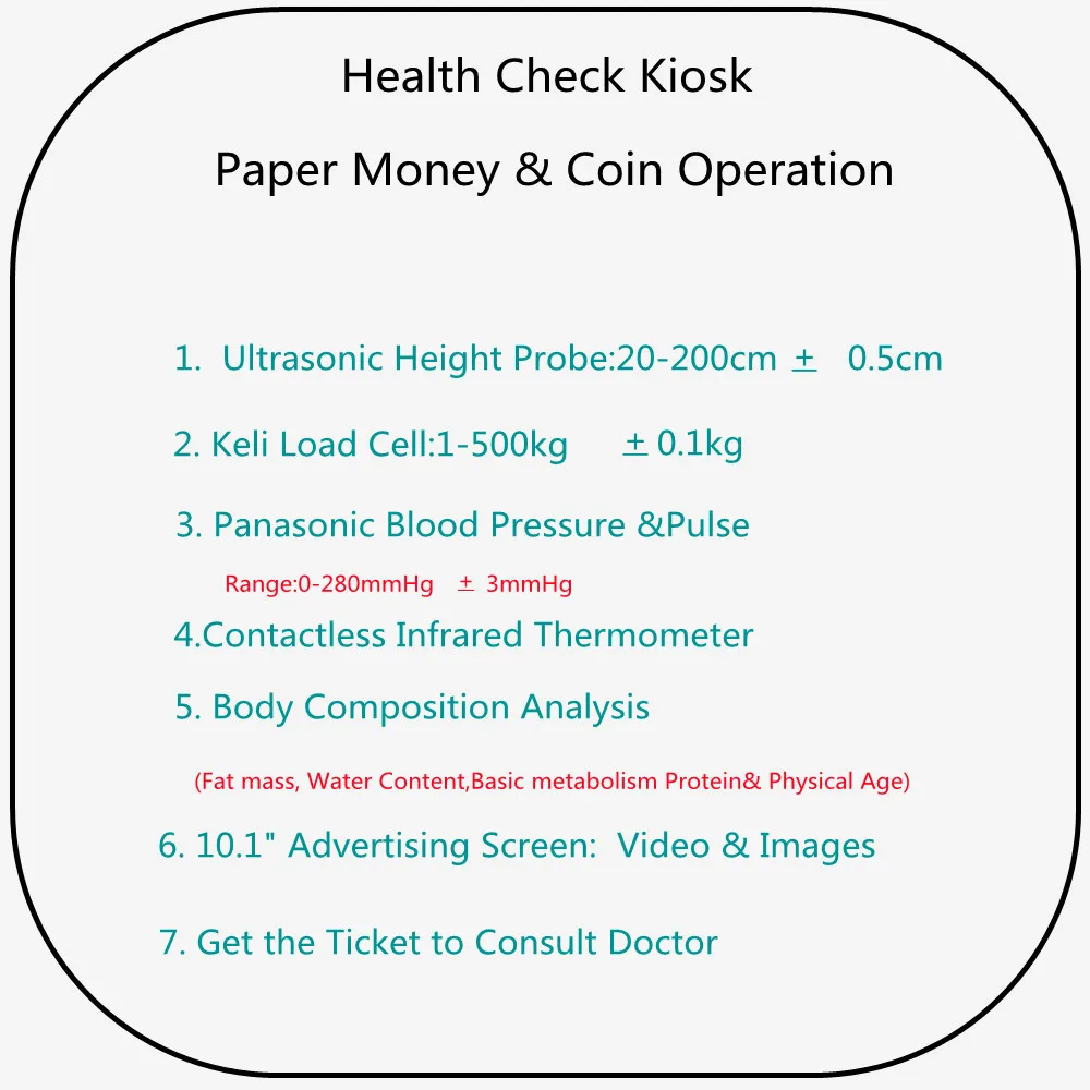 ultrasonic body height weight fat scale machine industry weight scale indicator big screen display