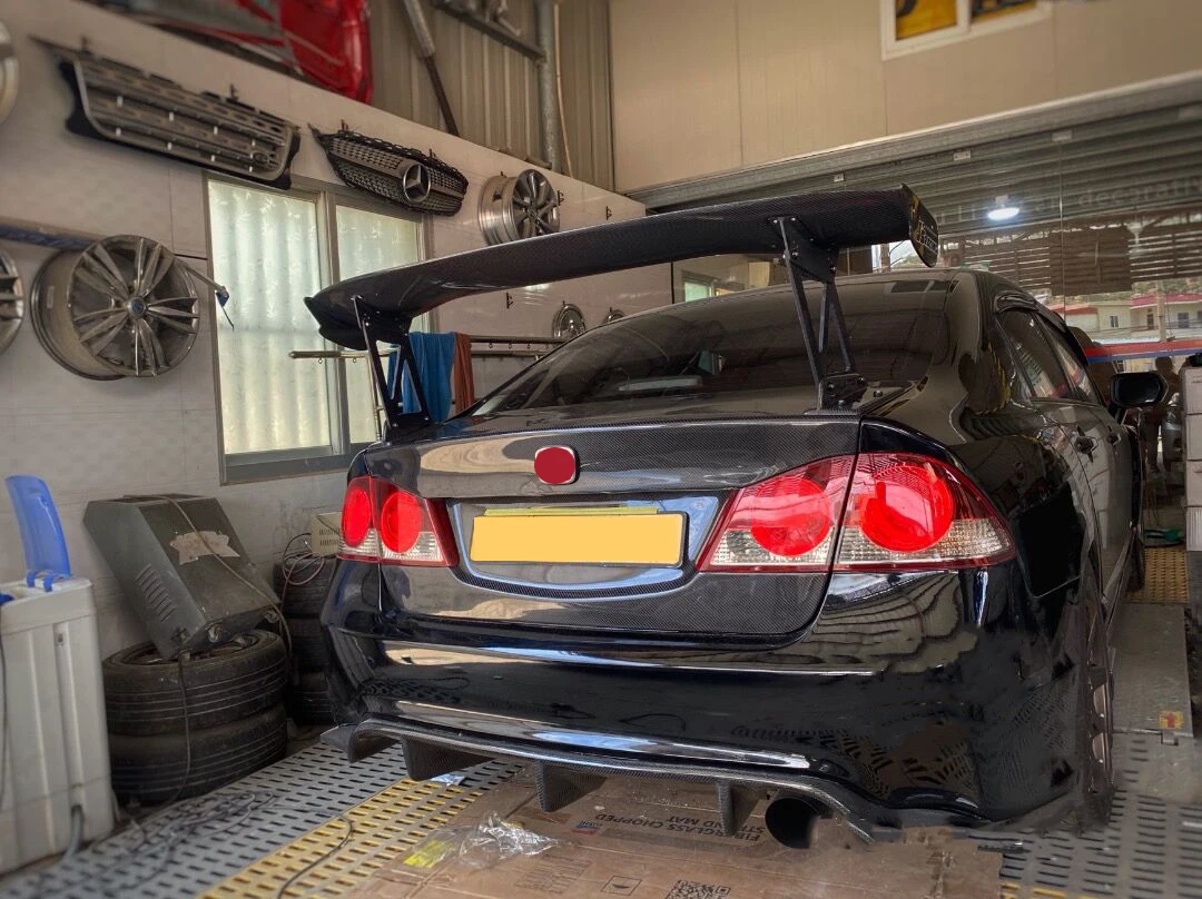 Rear Wing Universal Spoiler Auto Parts Carbon Fiber Rear Spoiler Car JS Style  For Honda 8th 9th Generations Civic