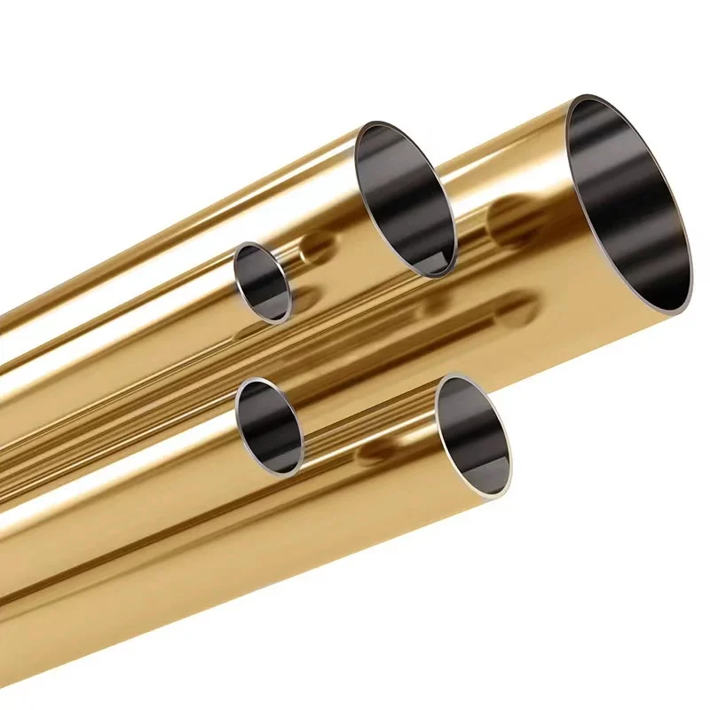 201 304 316 430 Golden Round Colored Stainless Steel Pipe gold stainless steel tube supplier