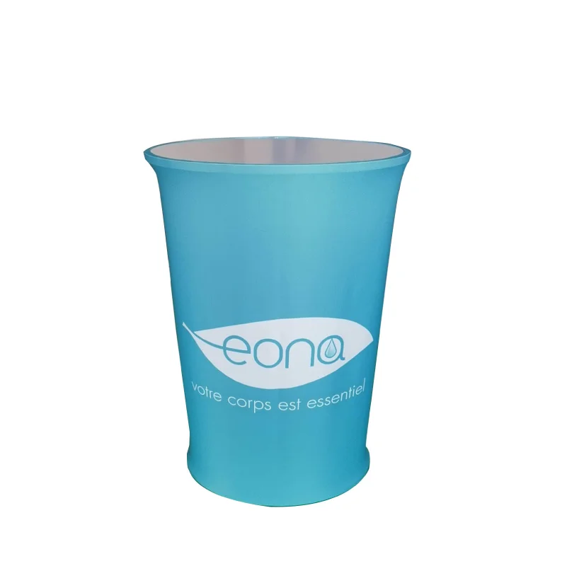 Portable Promotion Triangle Pop up Fabric Counter Table Folding Trade Show Podium for Exhibition