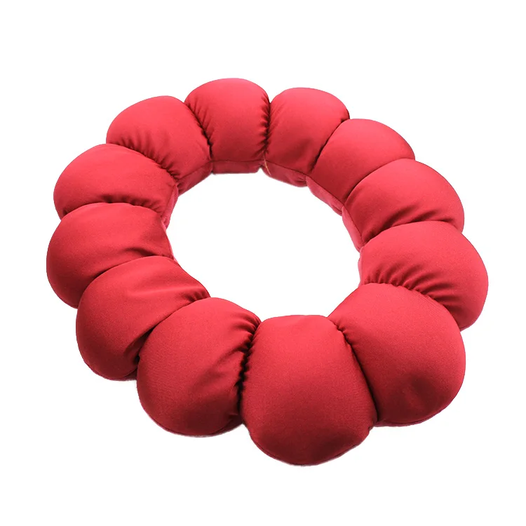 Factory direct supply cheap price custom reversible round flower foldable travel neck pillow microbeads pillow
