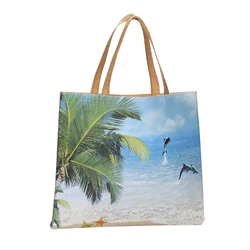 Factory wholesale reusable shopping jute tote bag with zipper