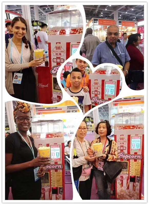 distributeur automatique pop corn caramel  snack  red  popcorn vending cart for business coin machine
