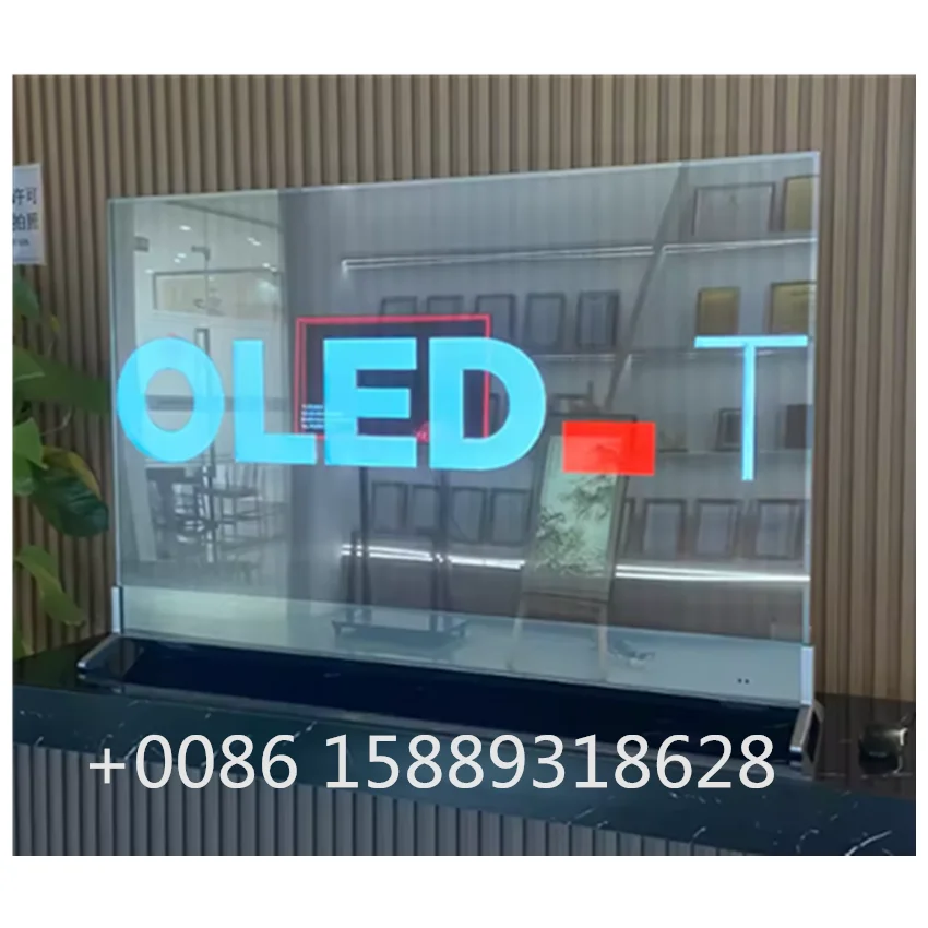 77 Inch Ultra Thin see Through Screen OLED Display Transparent Touchscreens